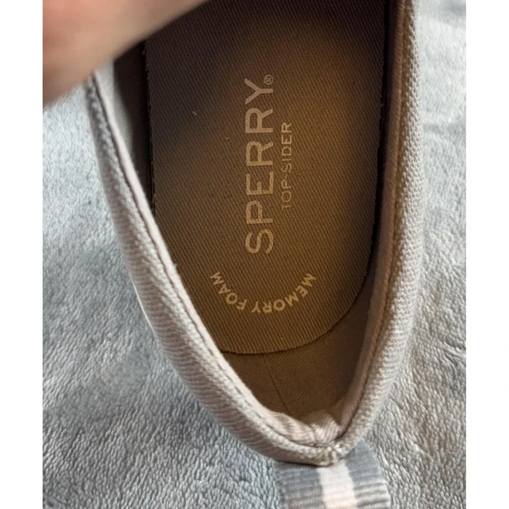 Sperry Shoes Womens Size 7 Gray Canvas Memory Foam Top-Sider Casual STS99042